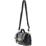 Ashwood Leather & Harris Tweed® Cloth Small Satchel Bag with Twist Lock Black/White: TW-33-012-BW