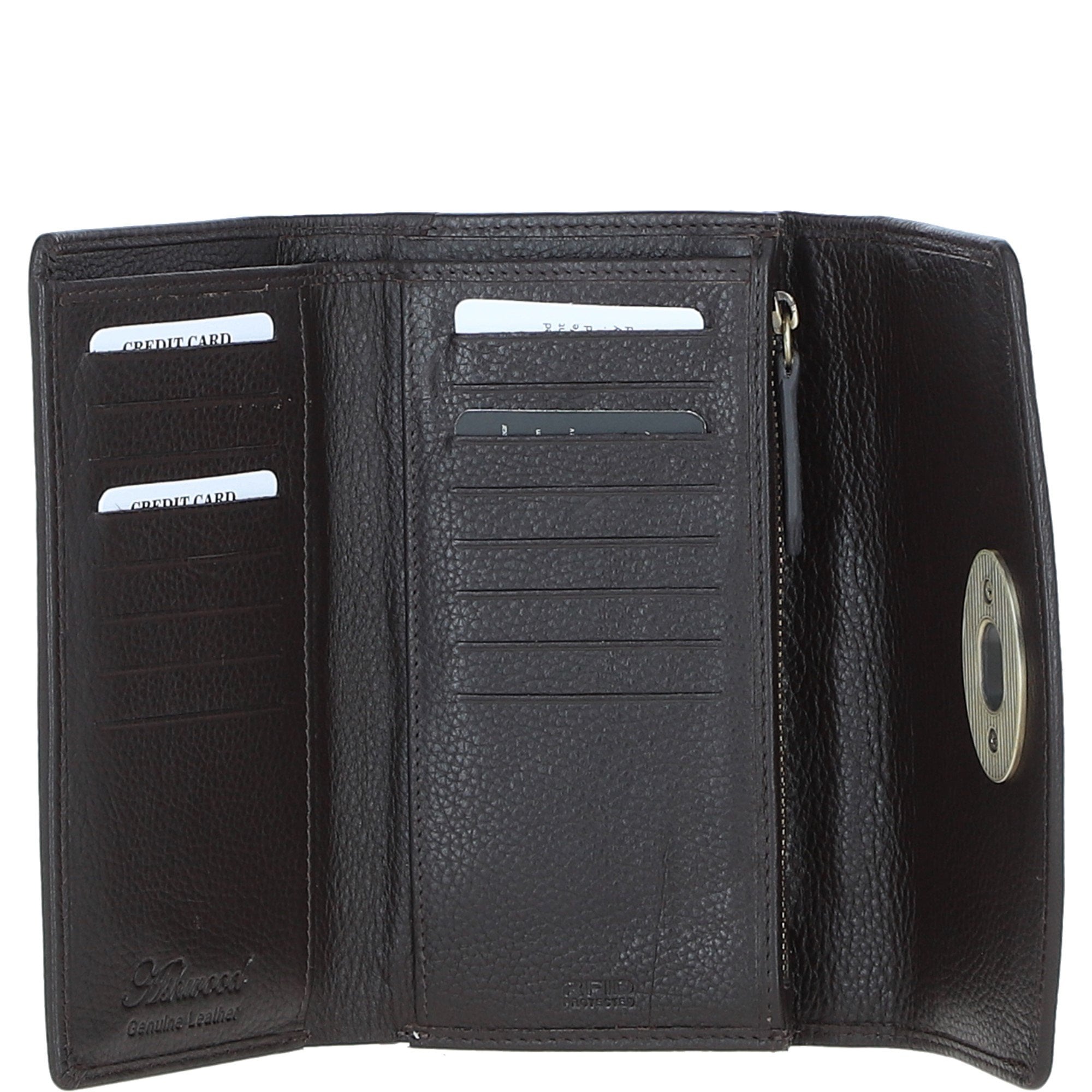 Exquisite Ashwood Leather & Harris Tweed® Cloth Twist-Lock Purse Brown/Mcload: TW-11-01-BM