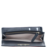 Exquisite Ashwood Leather & Harris Tweed® Cloth Twist-Lock Purse Navy/Pink: TW-11-06-NP