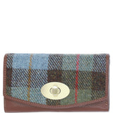 Exquisite Ashwood Leather & Harris Tweed® Cloth Twist-Lock Purse Tann/Mcload: TW-11-02-TM