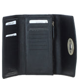 Exquisite Ashwood Leather & Harris Tweed® Cloth Twist-Lock Purse Black/Green/Red: TW-11-07-BR