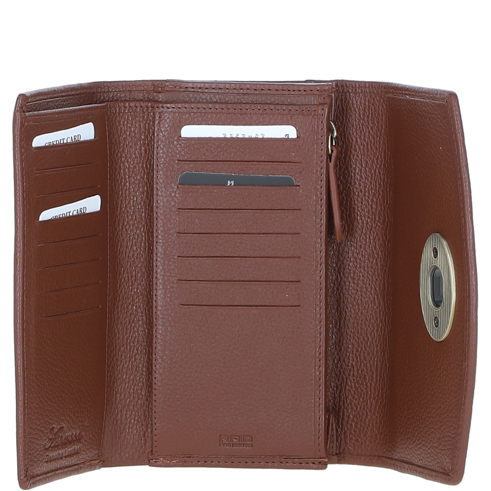Exquisite Ashwood Leather & Tweed Twist-Lock Purse Tan/Green Check: TW-11-10-TGNH