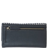 Exquisite Ashwood Leather & Harris Tweed® Cloth Twist-Lock Purse Black/White: TW-11-12-BW