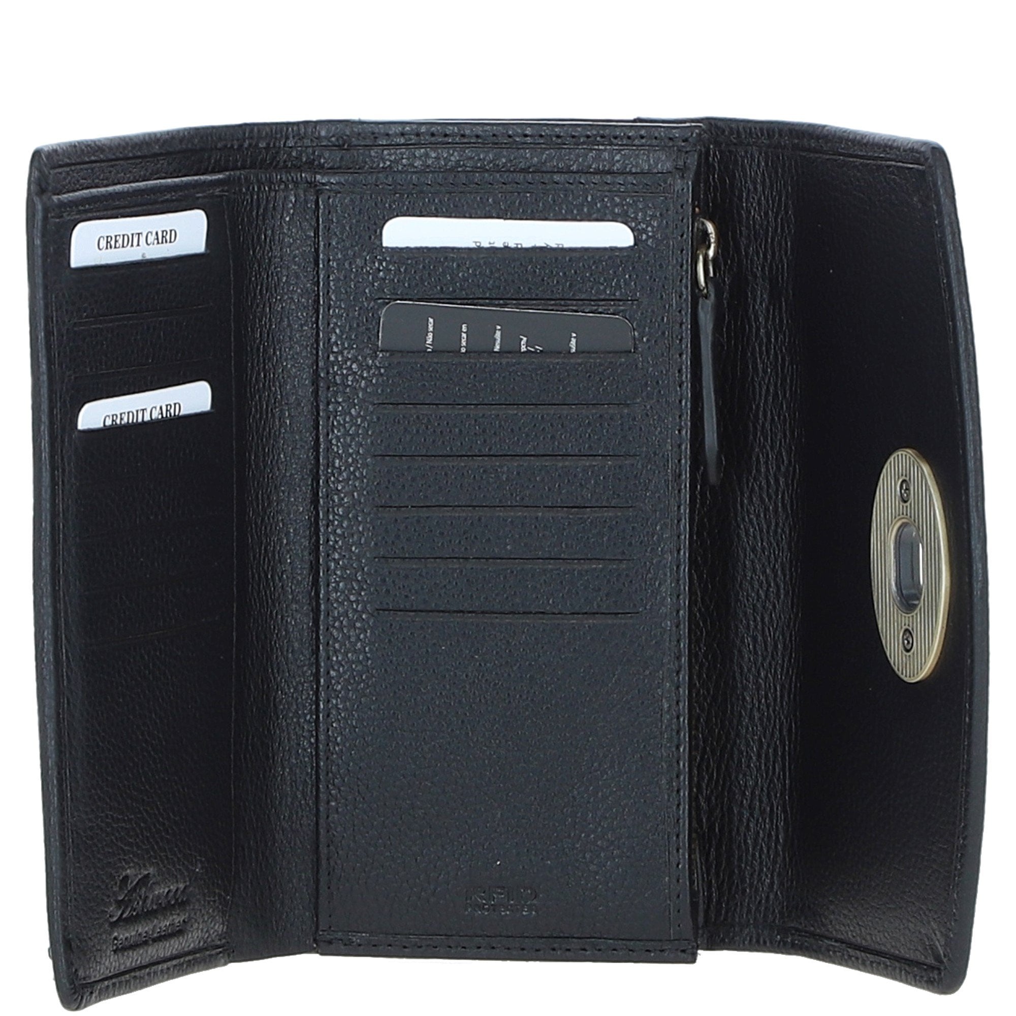 Exquisite Ashwood Leather & Harris Tweed® Cloth Twist-Lock Purse Black/White: TW-11-12-BW