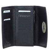 Exquisite Ashwood Leather & Harris Tweed® Cloth Twist-Lock Purse Black/White: TW-11-12-BW