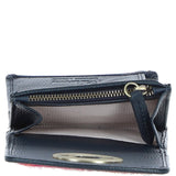 Elegant Ashwood Leather & Harris Tweed® Cloth Trifold Twist-Lock Purse Navy/Pink: TW-10-06-NP