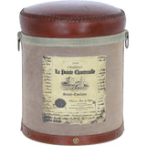 Ashwood Leather Saint-Emilion Stool Brown/Grey: KI-006