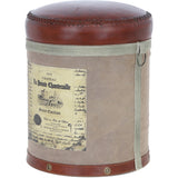 Ashwood Leather Saint-Emilion Stool Brown/Grey: KI-006