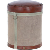 Ashwood Leather Saint-Emilion Stool Brown/Grey: KI-006