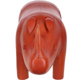 Handmade Extra Large Leather Footstool in Rhino Shape Tan: LA60-Rhino