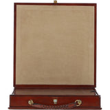 Hand Finished Luxury Leather Chess Set Chestnut: LF-117
