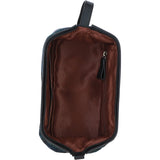Ashwood Leather & Harris Tweed® Cloth Unisex Washbag Black/Watch: TW-40-03-BW