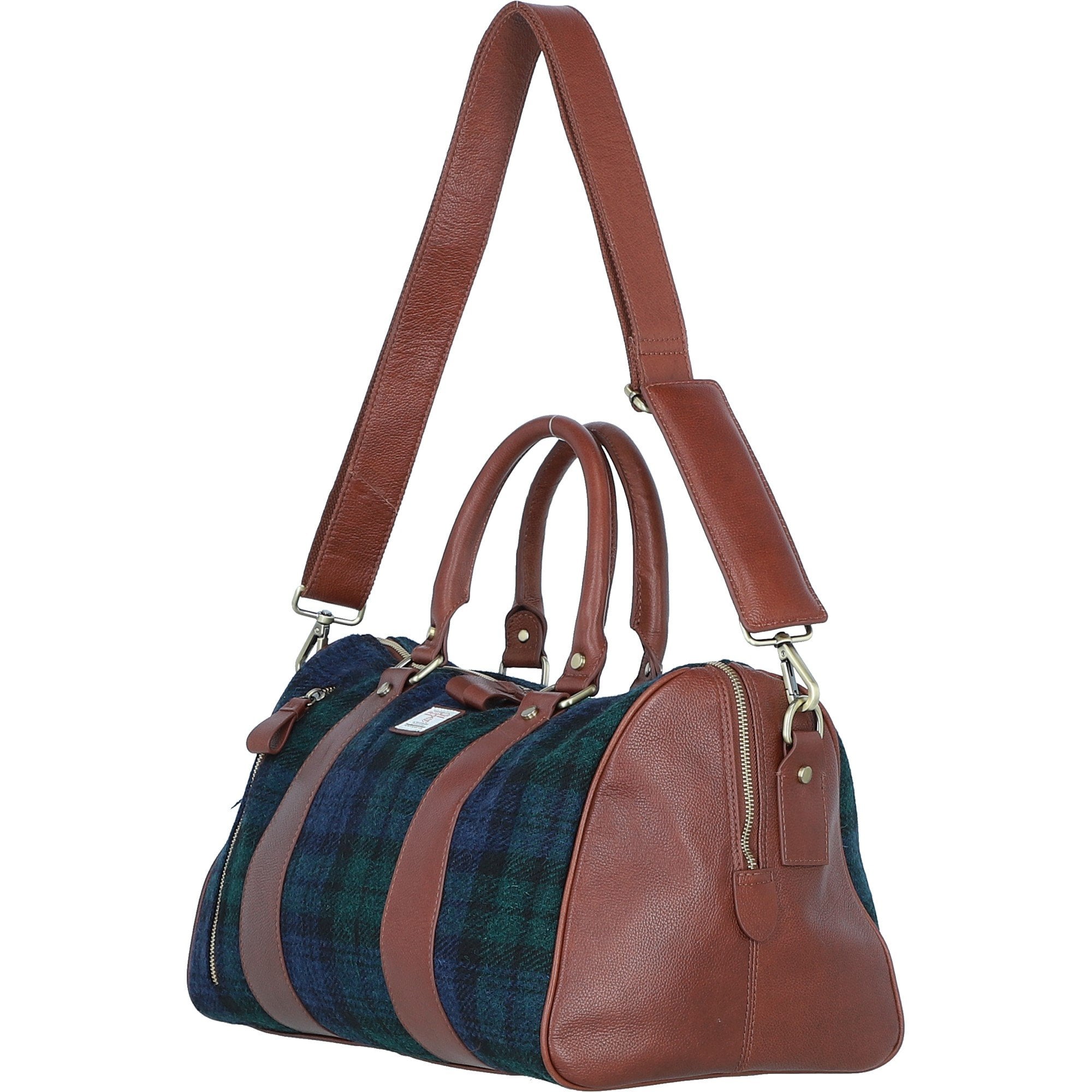 Ashwood Leather & Harris Tweed® Cloth Doctor Holdall Tan/Watch: TW-46-04-TW