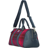 Ashwood Leather & Harris Tweed® Cloth Doctor Holdall Navy/Pink: TW-46-06-NP