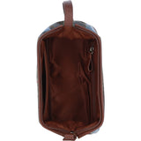Ashwood Leather & Harris Tweed® Cloth Unisex Washbag Tan/Mcload:  TW-40-02-TM