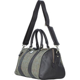 Ashwood Leather & Harris Tweed® Cloth Doctor Holdall Brown/Green: TW-46-09-BG