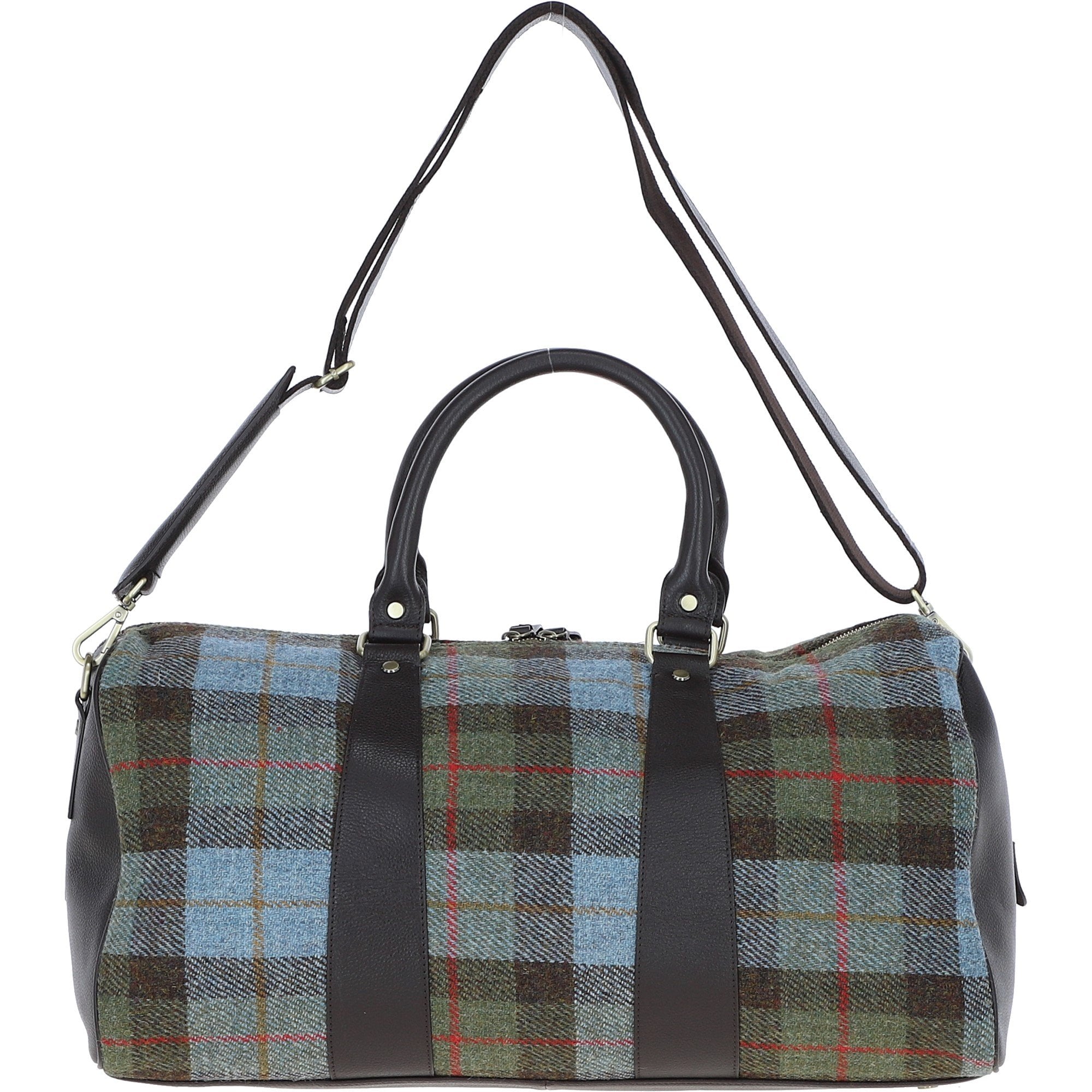 Ashwood Leather & Harris Tweed® Cloth Large Holdall Brown/Mcload: TW-47-01-BM
