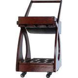 Exquisite Ashwood Leather Bar Trolley with Full Accessories Set Chestnut: LF-192