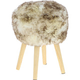 New Zealand Sheepskin Stool Wolf Tip: SHORT SHEEPSKIN STOOL