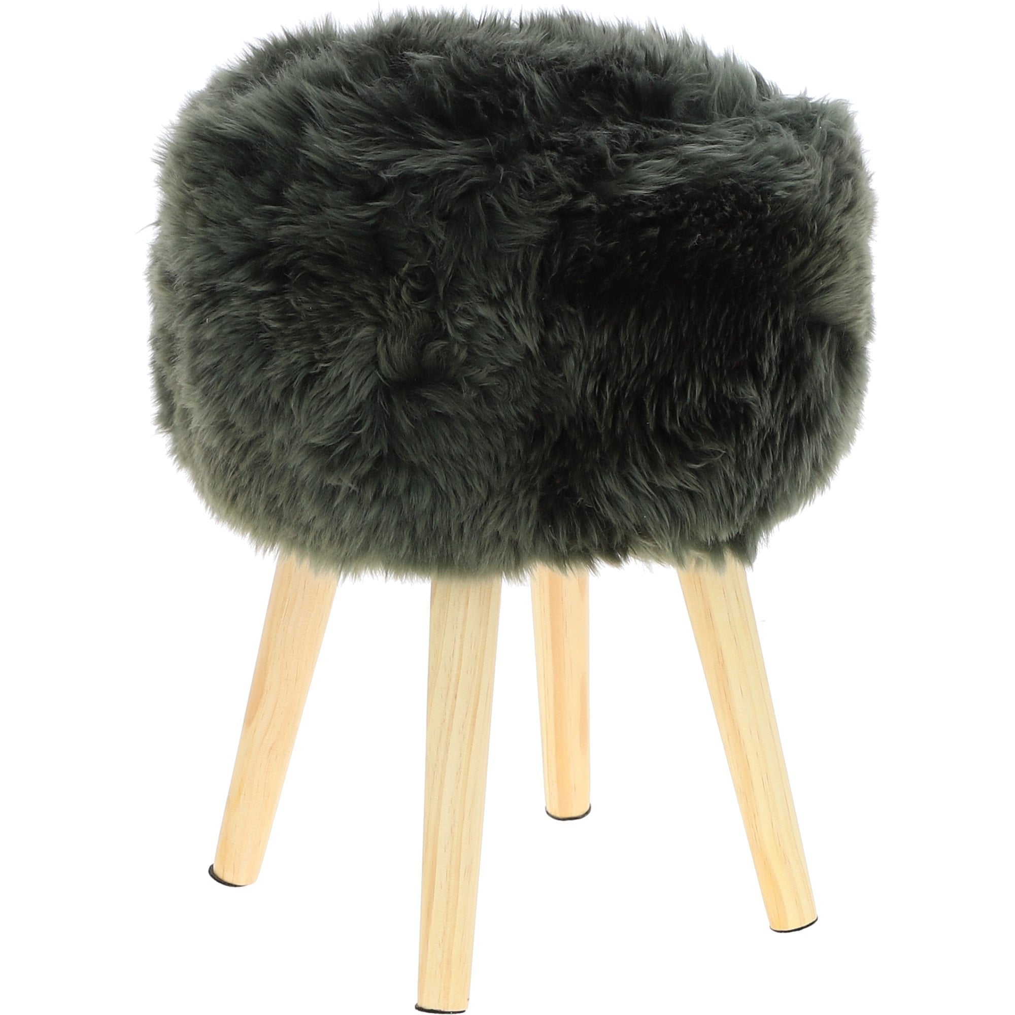 New Zealand Sheepskin Stool Cypress: SHORT SHEEPSKIN STOOL