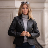 Ashwood Leather Women's Two Button Black Blazer: 10157