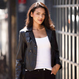Ashwood Leather Short Blazer Jacket Black : Awl 1676