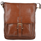 Mens A4 Ipad Pocket Leather Messenger Bag Chestnut/vt : Benjamin