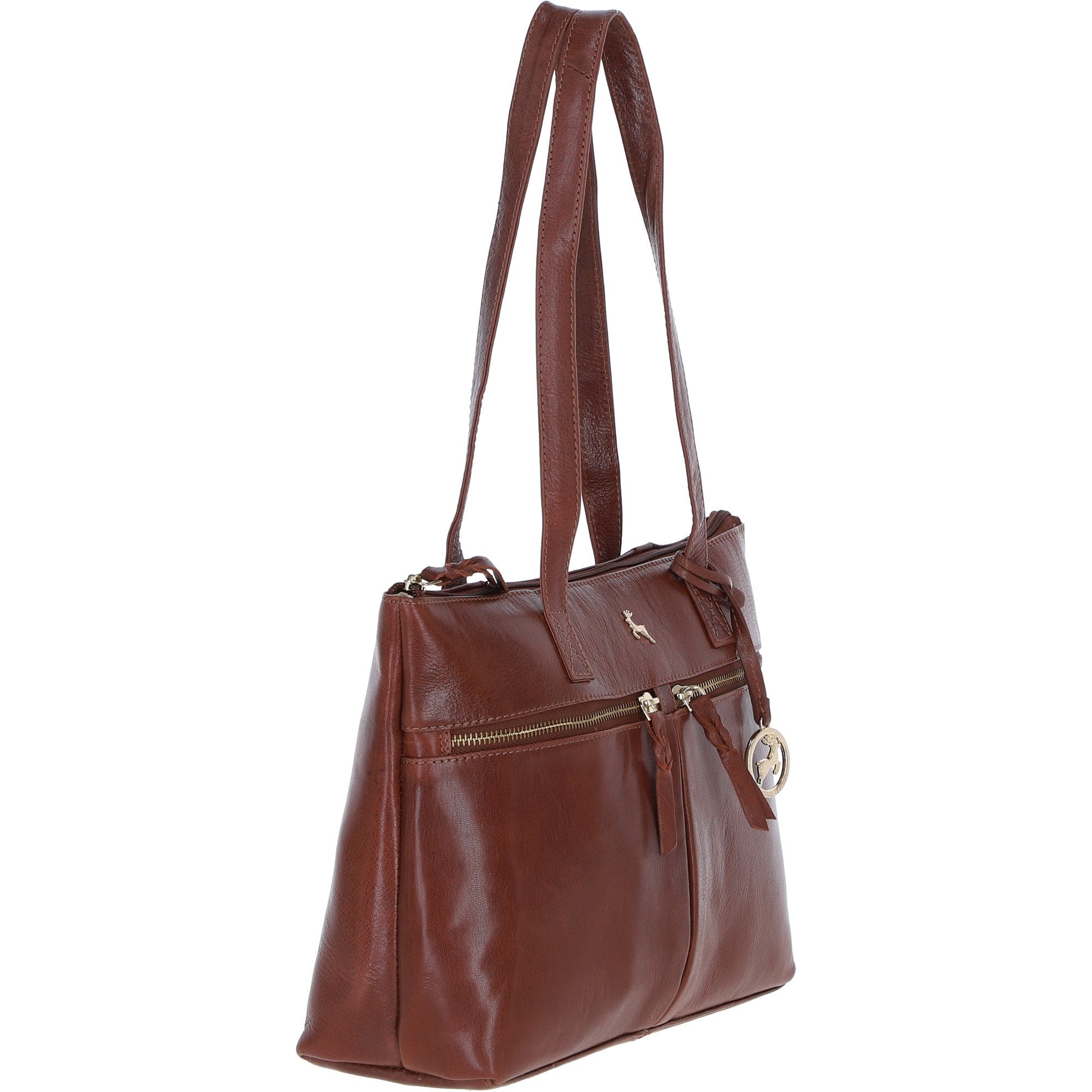 Ashwood Sleek Leather Tote Bag Cognac: Amelia