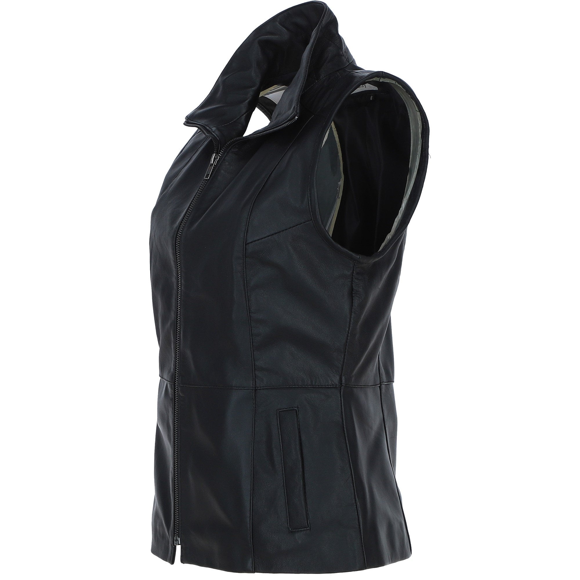 Women's  Leather Gilet Black: FO-GILLET 1