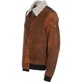 Classic Trapper Suede Leather Pilot Jacket Cognac: Trap-Pilot