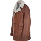 Men’s Trapper Leather Jacket with Faux Fur Lining Cognac: ELMS