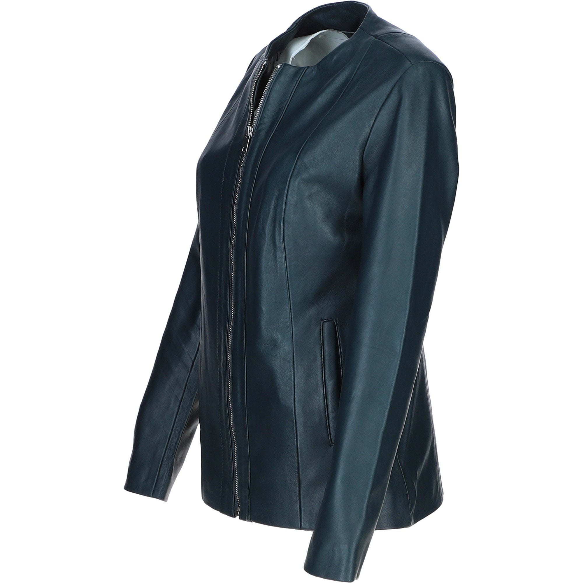 Ladies Ashwood Leather Casual Jacket Navy: AWL-881