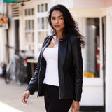 Ladies Ashwood Leather Casual Jacket Black: AWL-881