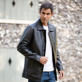 Classic Ashwood Men's Black Leather Jacket: AWM-REEFER