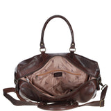 Large Leather Weekend Holdall Brown: TL-009