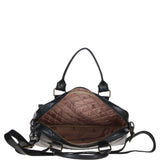 Executive Leather Laptop Bag with Buckle Pockets Black: TL-008