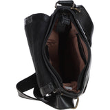 Sleek Leather Messenger Bag with Multiple Pockets Black: TL-004