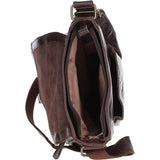 Elegant Leather Messenger Bag with Adjustable Strap Brown: TL-003