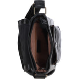 Elegant Leather Messenger Bag with Adjustable Strap Black: TL-003