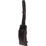 Leather Crossbody Sling Bag Brown: FE-21
