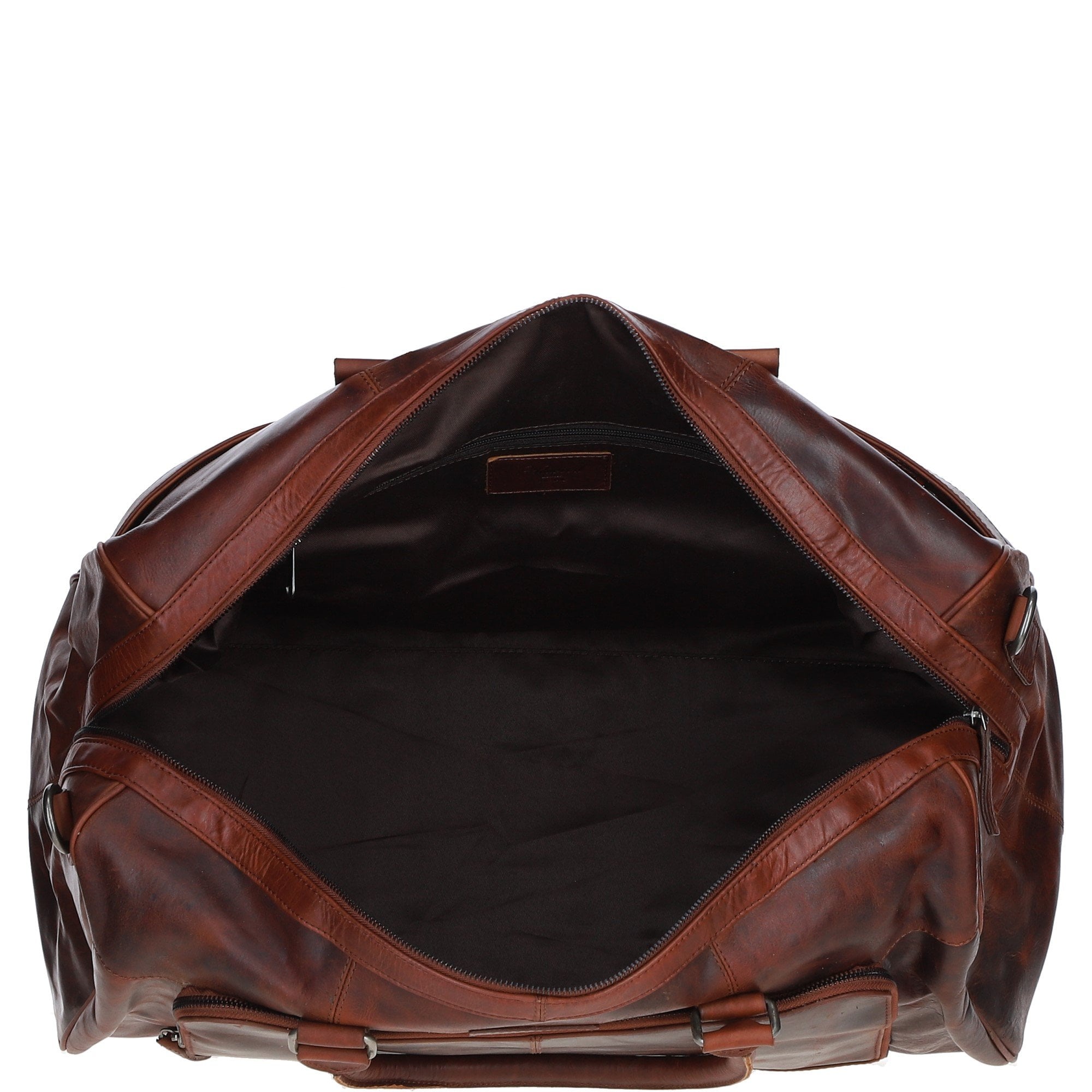 Leather Holdall with Spacious Interior Cognac: FE-25
