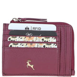 Ashwood Leather RFID Protected Purse with Zip Pocket Light Wine: 31800