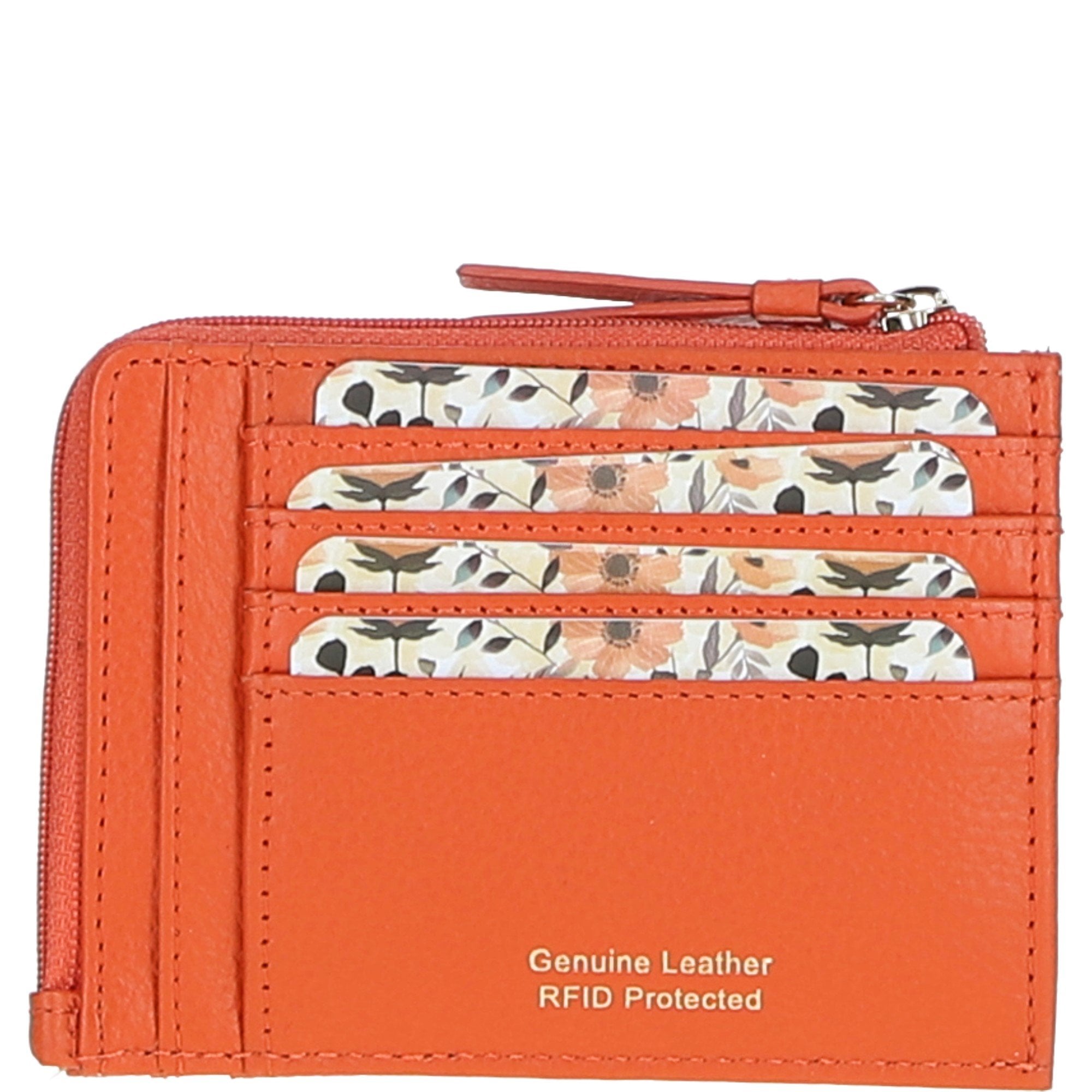 Ashwood Leather RFID Protected Purse with Zip Pocket Mandarin: 31800
