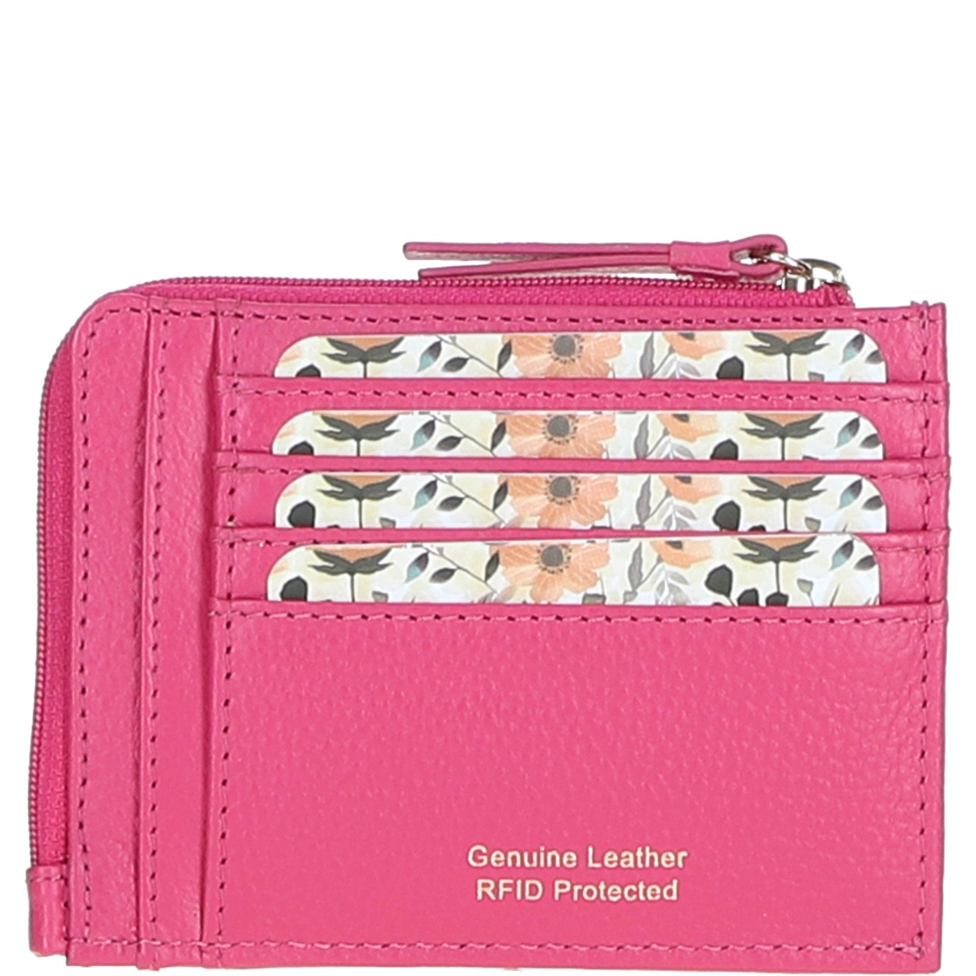 Ashwood Leather RFID Protected Purse with Zip Pocket Raspberry: 31800