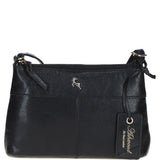 Elegant Leather Crossbody Bag Black: Delilah