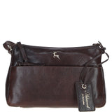 Elegant Leather Crossbody Bag with Adjustable Strap Brown: Rose