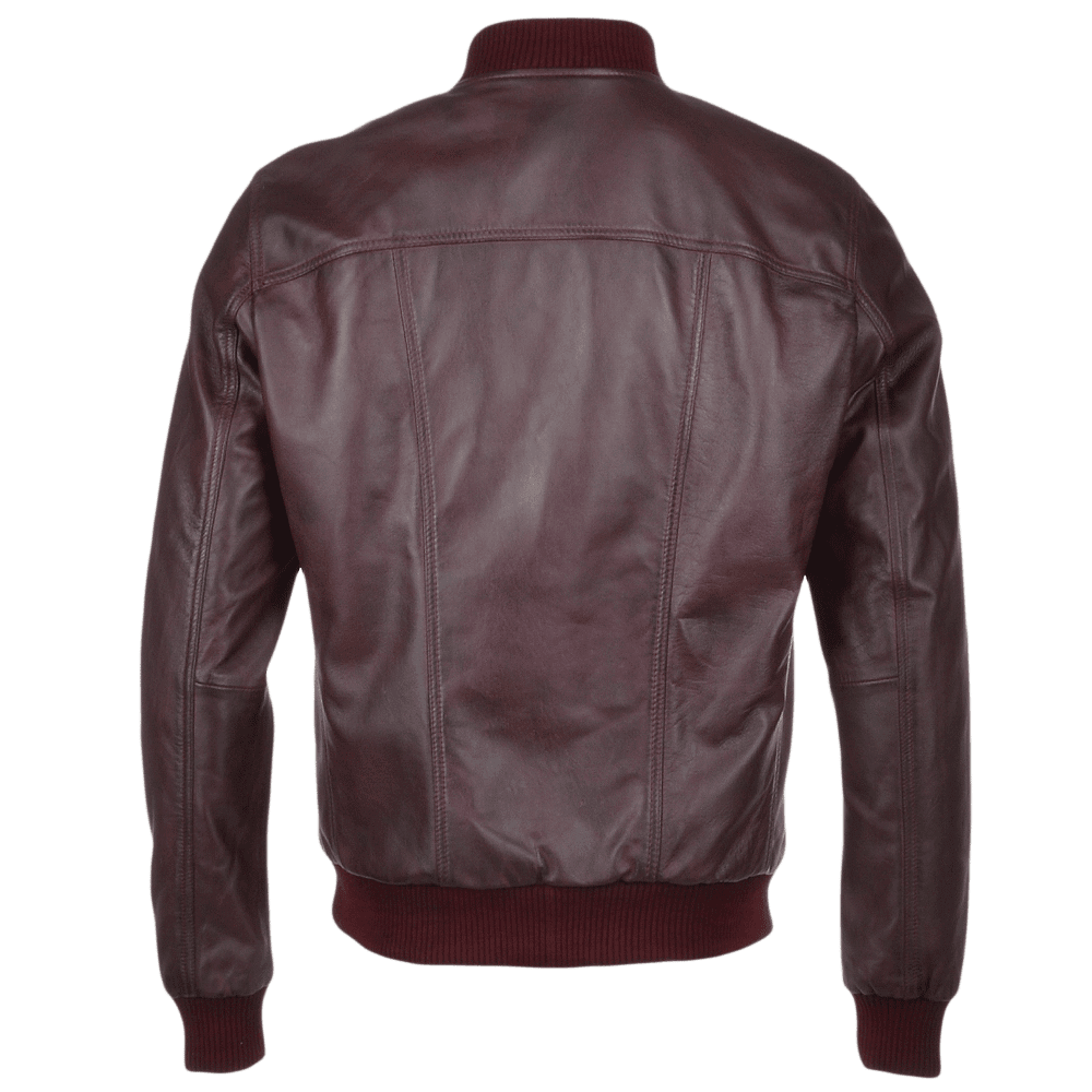 Leather Bomber Jacket Oxblood: FO WILLIE