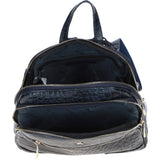 Croc Print Leather Backpack with Gold Hardware Navy/Croc: 52235