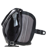Leather Flap Shoulder Bag Black: Limerick