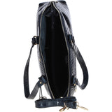 Women’s Large Croc Finish Leather Bag Navy/croc: 22-064/R